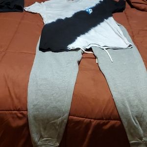 A jogger and t shirt outfit gray worn only twice